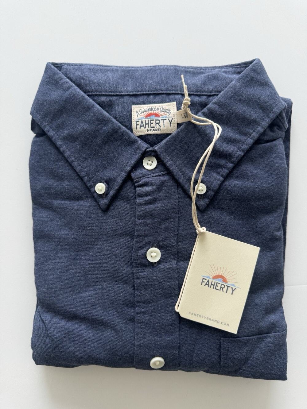 Faherty Stretch Oxford Shirt 2.0 Navy Men’s Size L